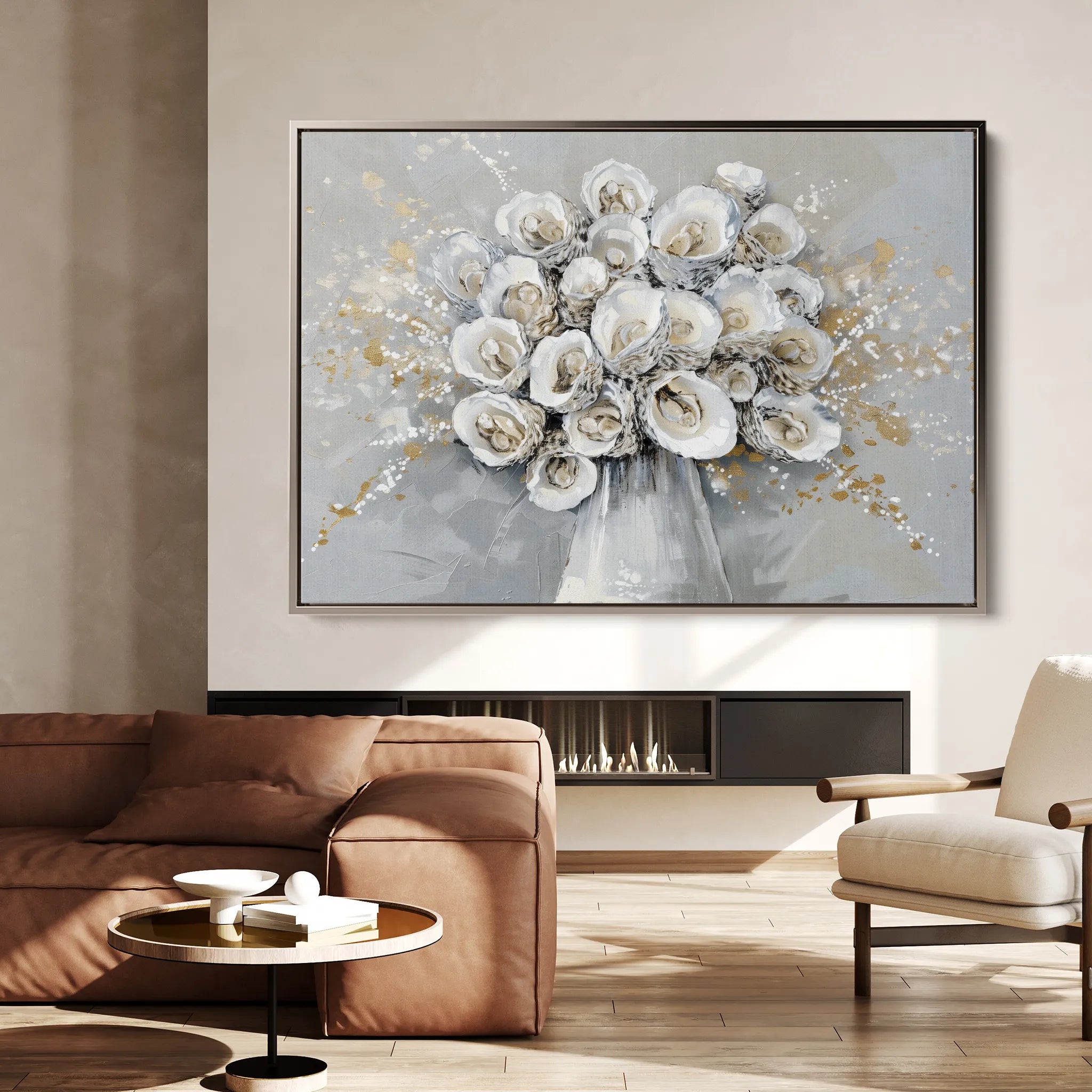Floral 887 Canvas Art 18" x 24" / 45 x 60 cm / Black