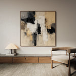 Abstract 888 Canvas Art 16" x 16" / 40 x 40 cm / Black