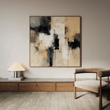 Abstract 888 Canvas Art 16" x 16" / 40 x 40 cm / Black