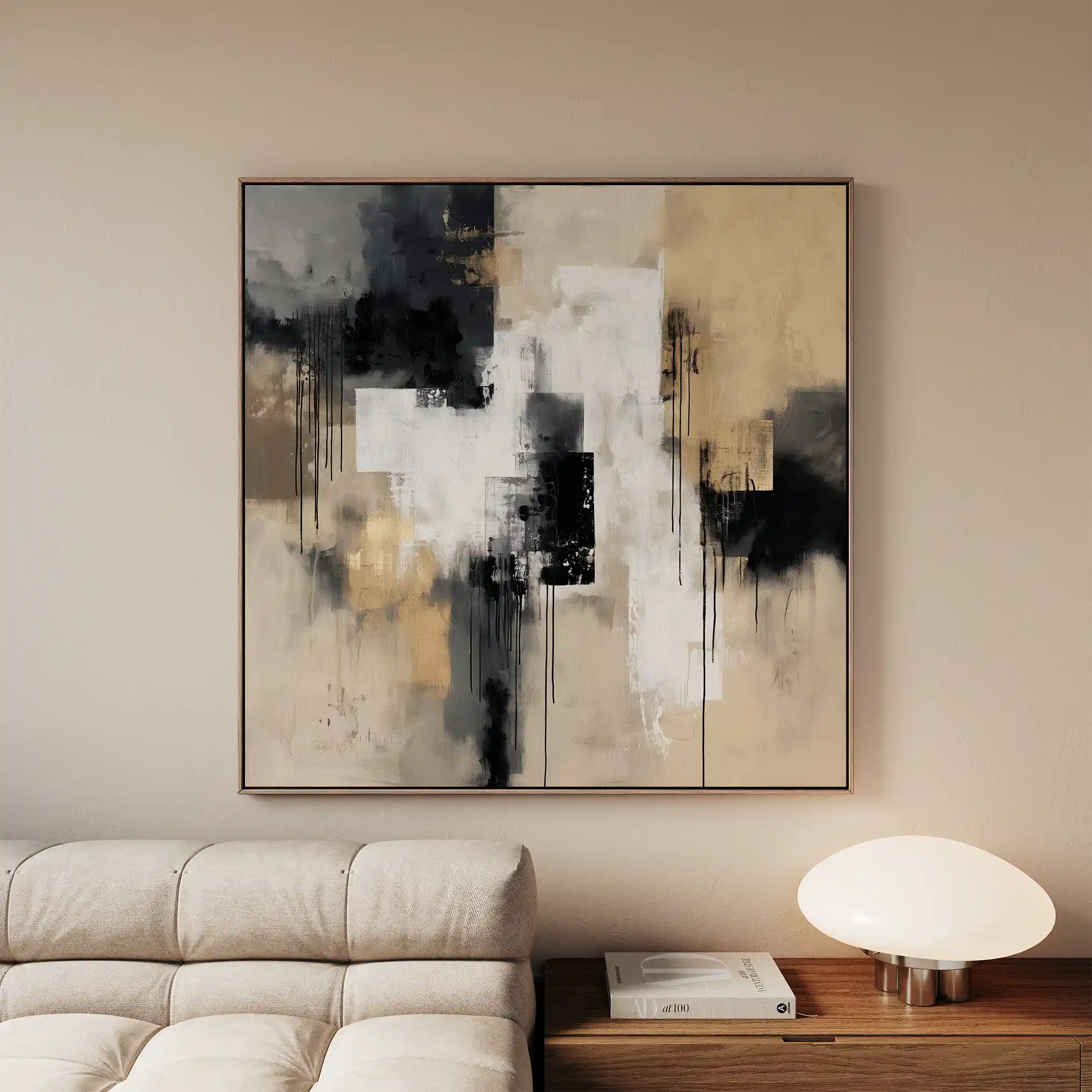 Abstract 888 Canvas Art 16" x 16" / 40 x 40 cm / Black