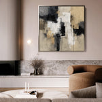 Abstract 888 Canvas Art 16" x 16" / 40 x 40 cm / Black