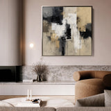 Abstract 888 Canvas Art 16" x 16" / 40 x 40 cm / Black