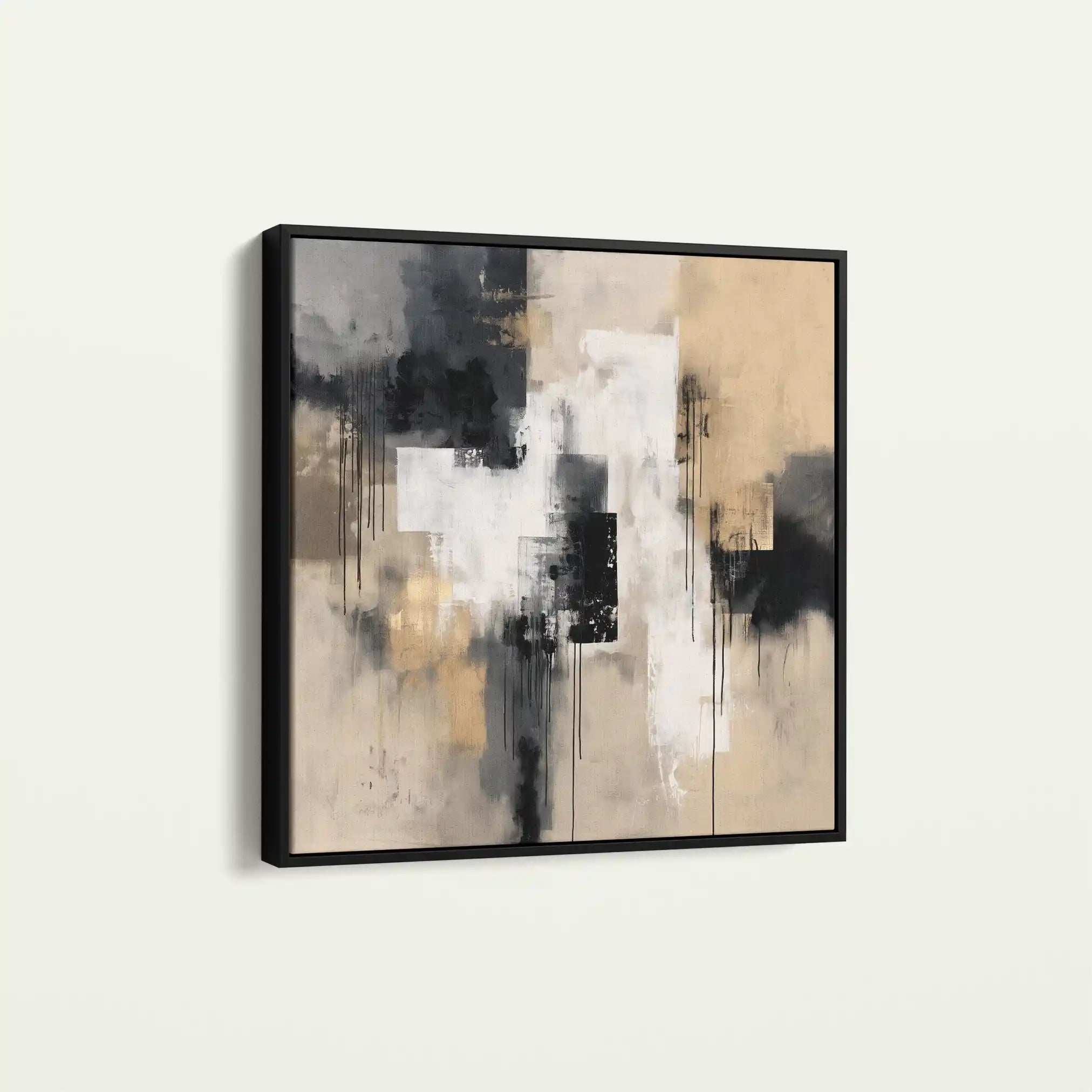 Abstract 888 Canvas Art 16" x 16" / 40 x 40 cm / Black