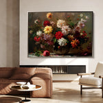 Floral 888 Canvas Art 18" x 24" / 45 x 60 cm / Black