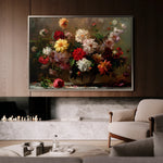 Floral 888 Canvas Art 18" x 24" / 45 x 60 cm / Black