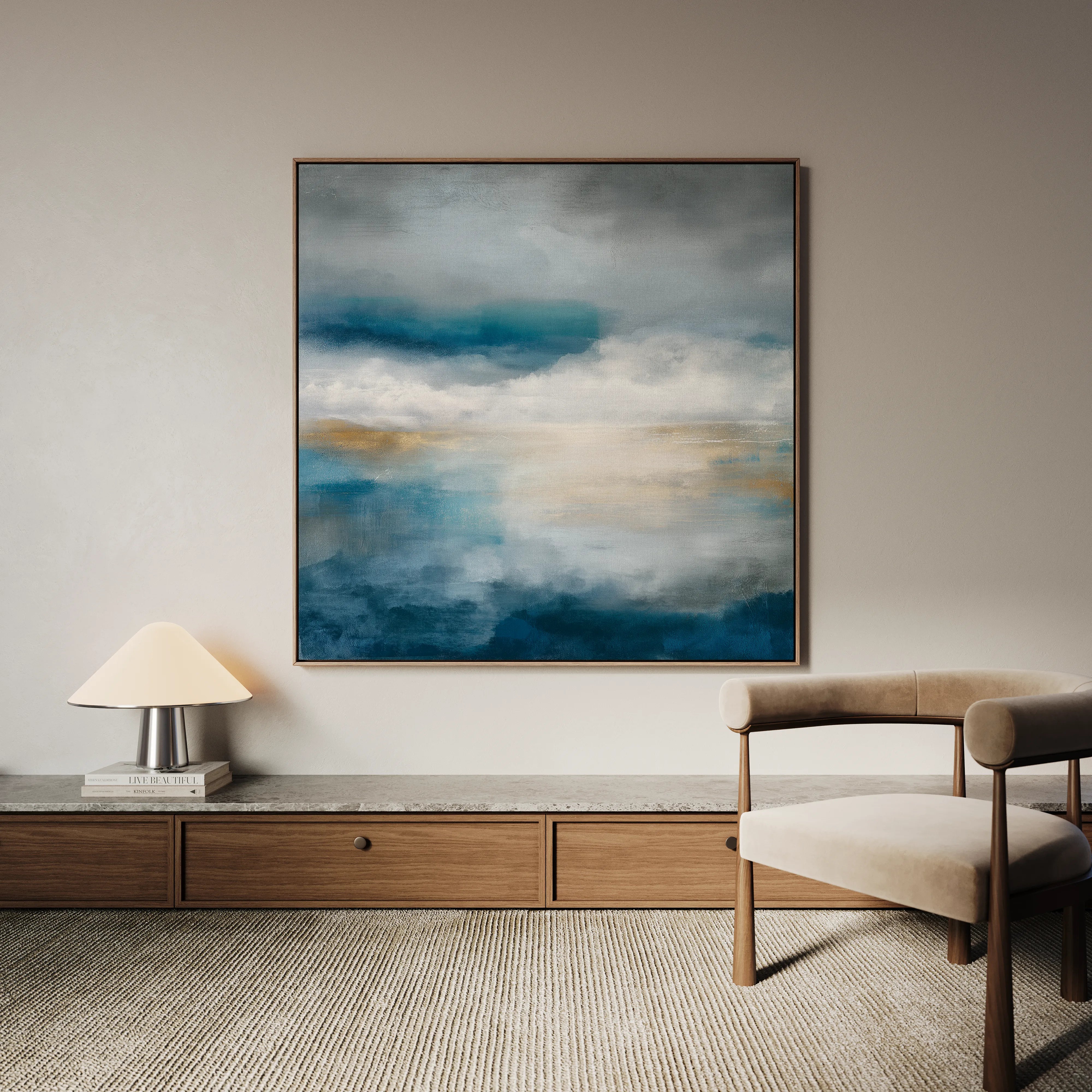 Abstract 889 Canvas Art 16" x 16" / 40 x 40 cm / Black