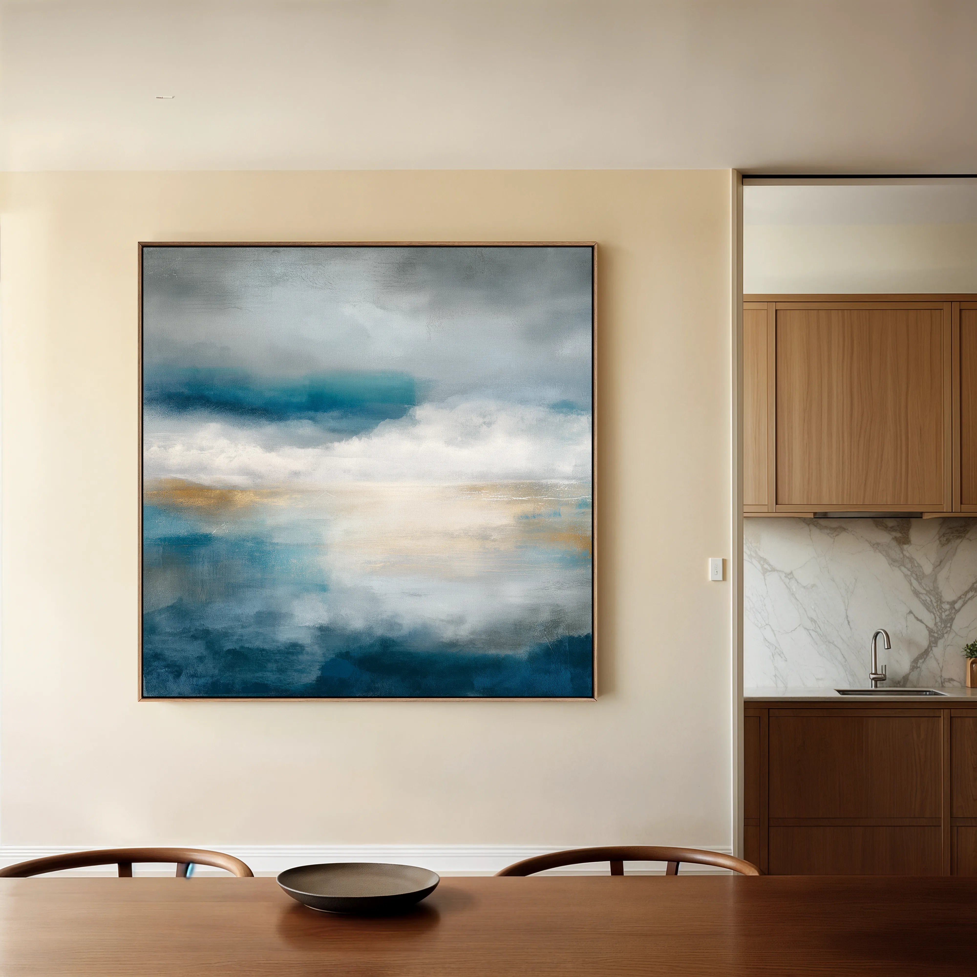 Abstract 889 Canvas Art 16" x 16" / 40 x 40 cm / Black