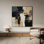 Abstract 890 Canvas Art 16" x 16" / 40 x 40 cm / Black