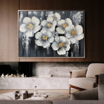 Floral 890 Canvas Art 18" x 24" / 45 x 60 cm / Black
