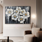 Floral 890 Canvas Art 18" x 24" / 45 x 60 cm / Black