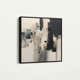 Abstract 891 Canvas Art 16" x 16" / 40 x 40 cm / Black