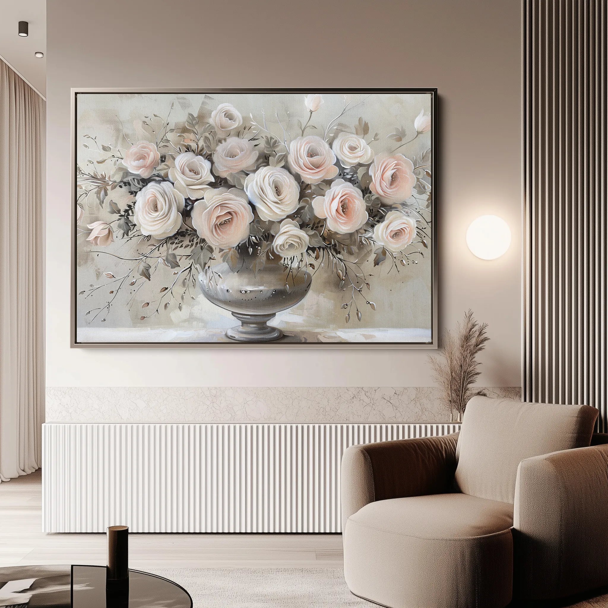 Floral 891 Canvas Art 18" x 24" / 45 x 60 cm / Black