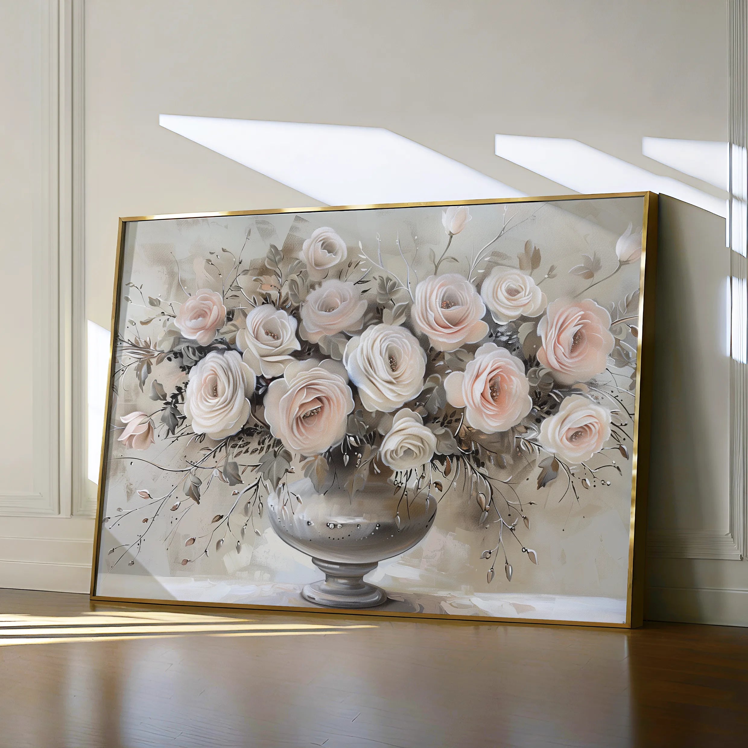 Floral 891 Canvas Art 18" x 24" / 45 x 60 cm / Black