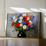Floral 893 Canvas Art 18" x 24" / 45 x 60 cm / Black