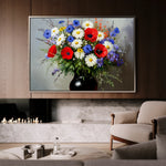 Floral 893 Canvas Art 18" x 24" / 45 x 60 cm / Black