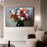 Floral 893 Canvas Art 18" x 24" / 45 x 60 cm / Black