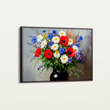 Floral 893 Canvas Art 18" x 24" / 45 x 60 cm / Black