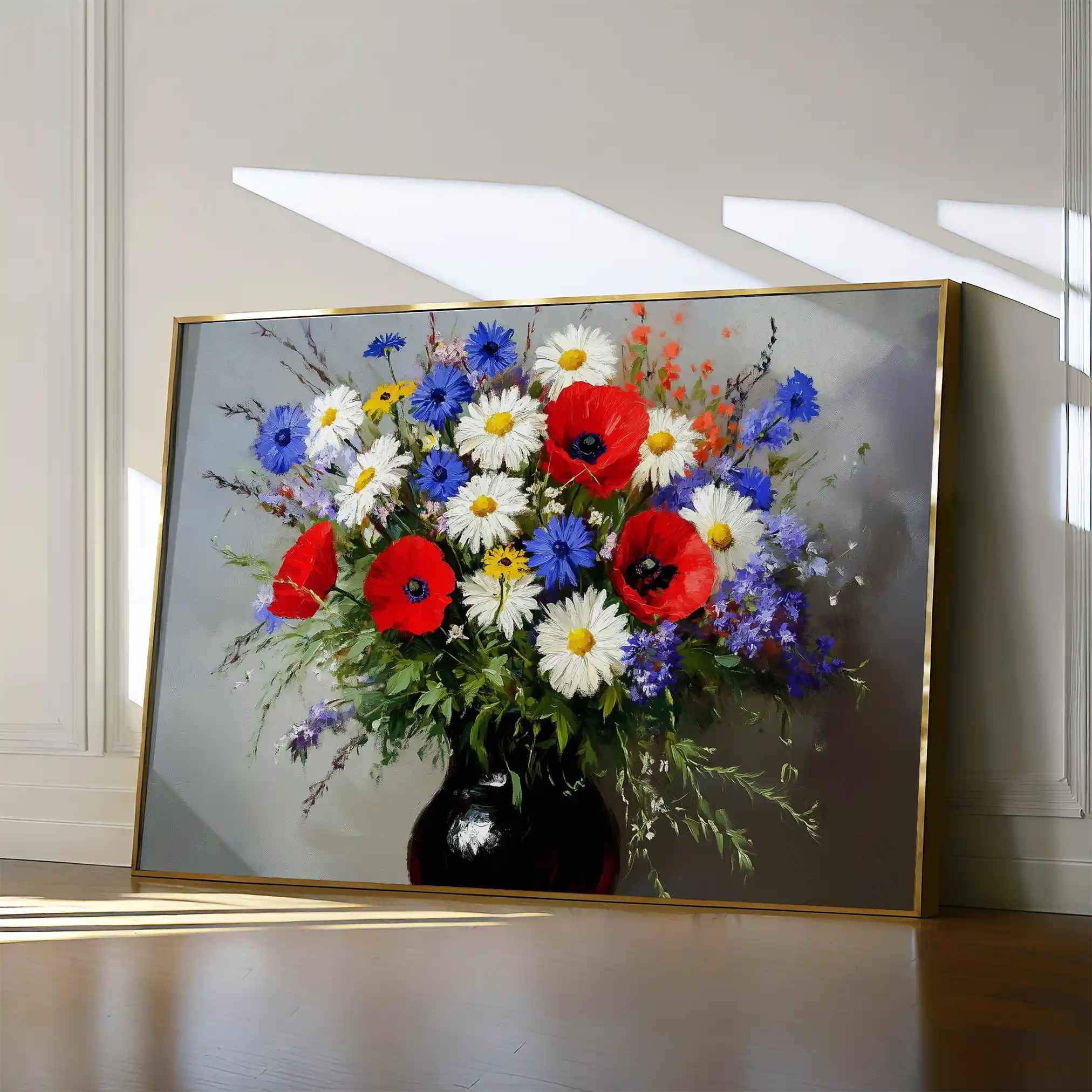 Floral 893 Canvas Art 60 x 40 cm / Black