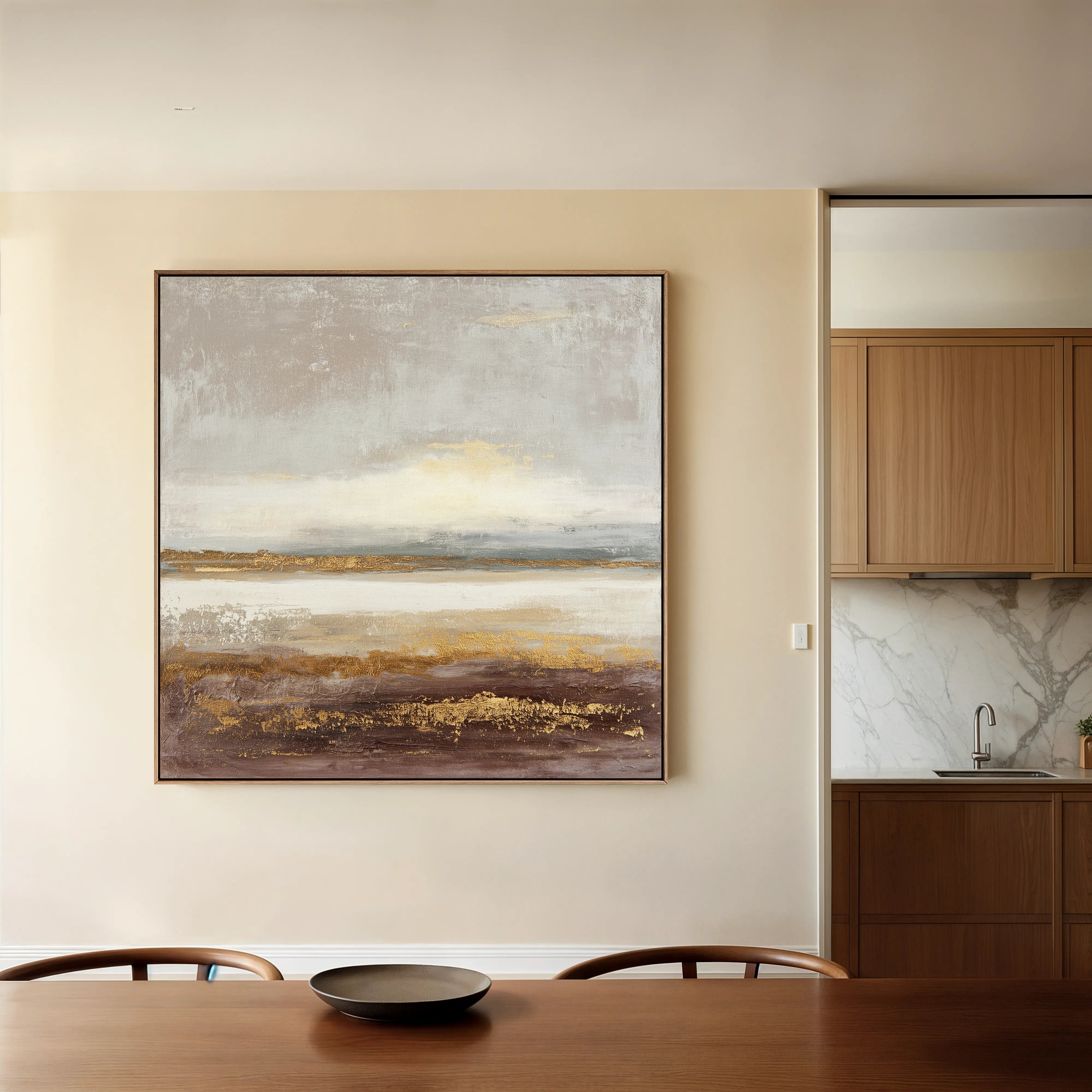 Abstract 894 Canvas Art 16" x 16" / 40 x 40 cm / Black