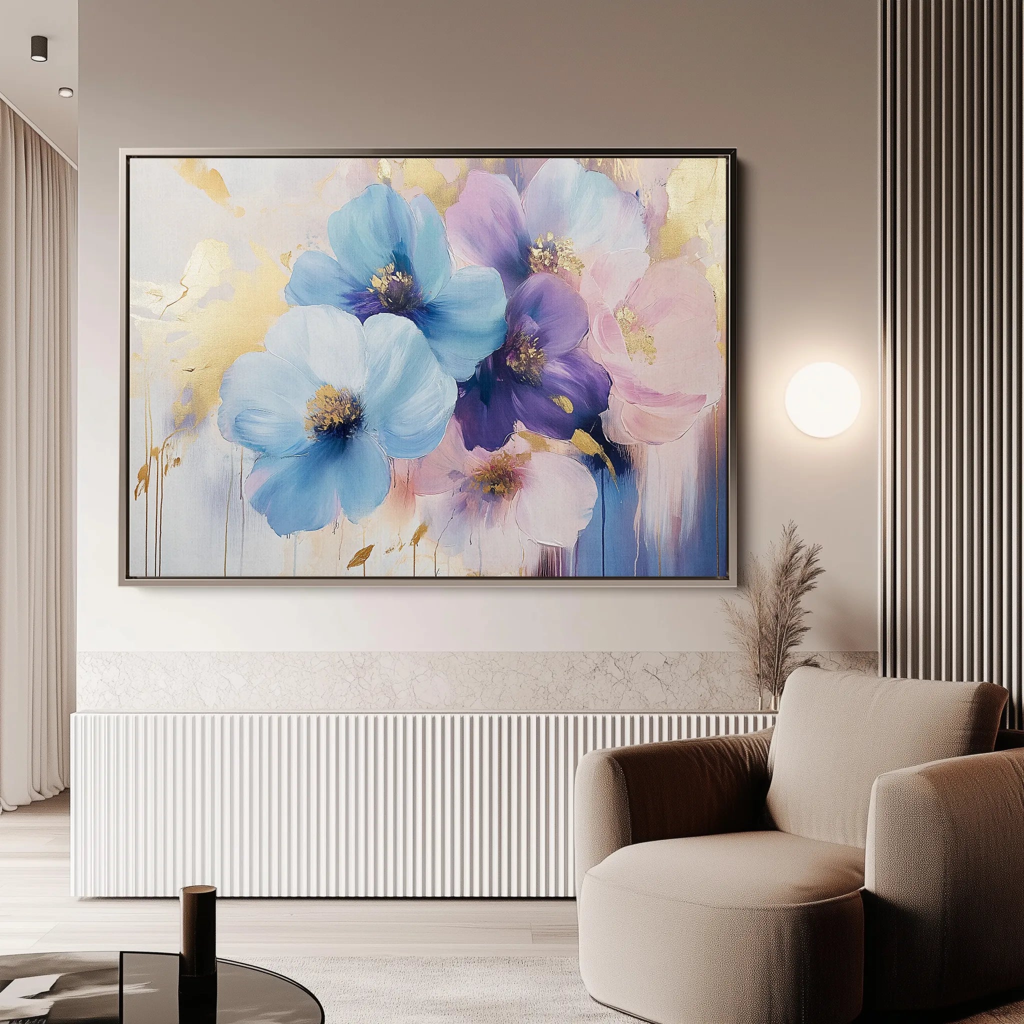Floral 894 Canvas Art 18" x 24" / 45 x 60 cm / Black