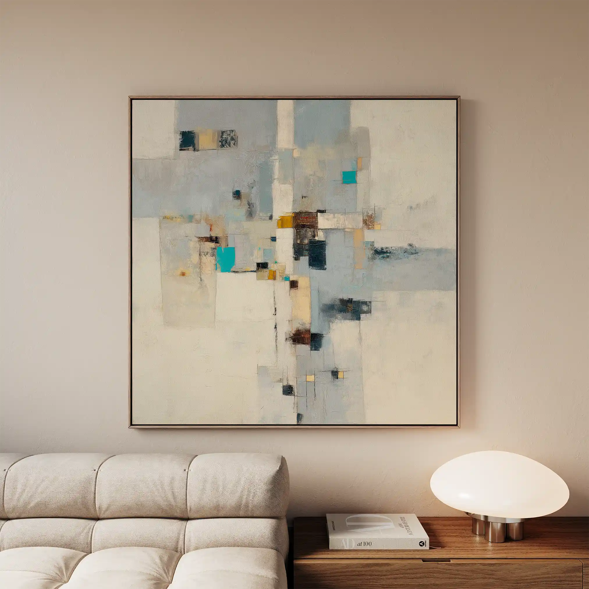 Abstract 895 Canvas Art 16" x 16" / 40 x 40 cm / Black