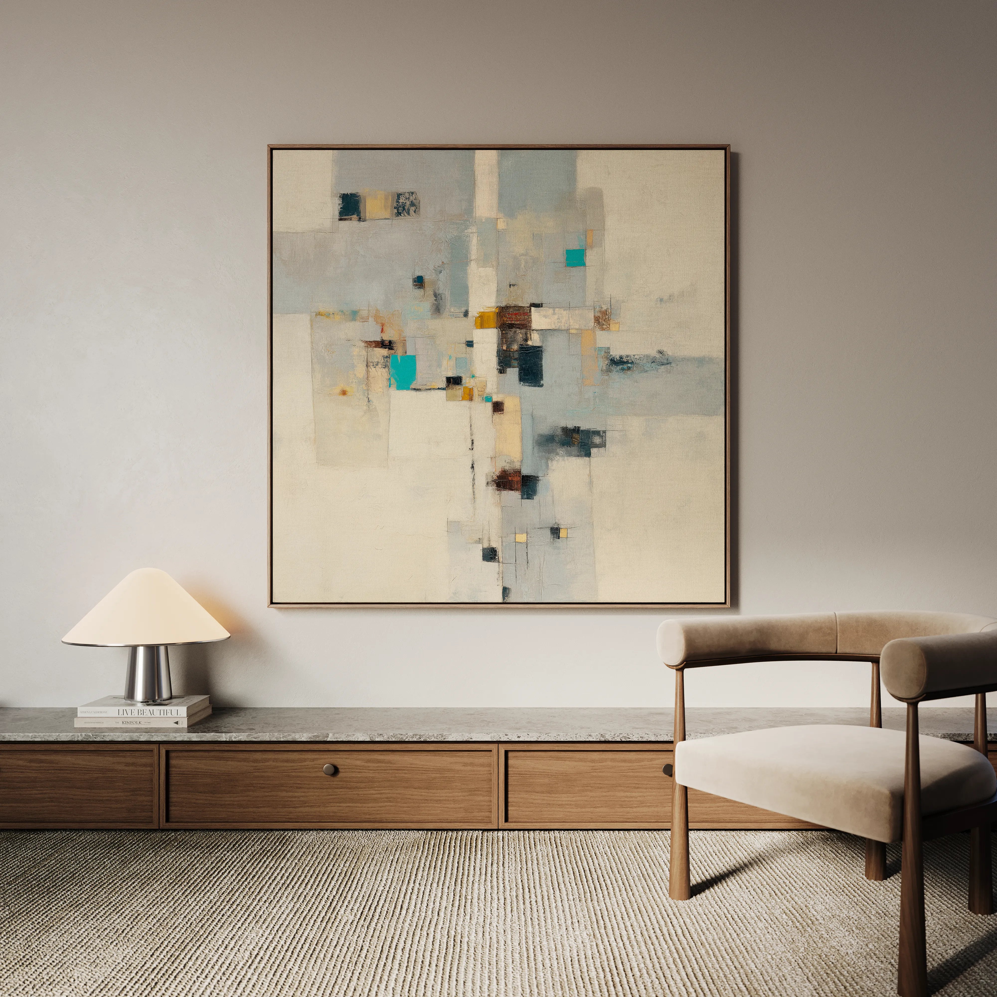 Abstract 895 Canvas Art 16" x 16" / 40 x 40 cm / Black