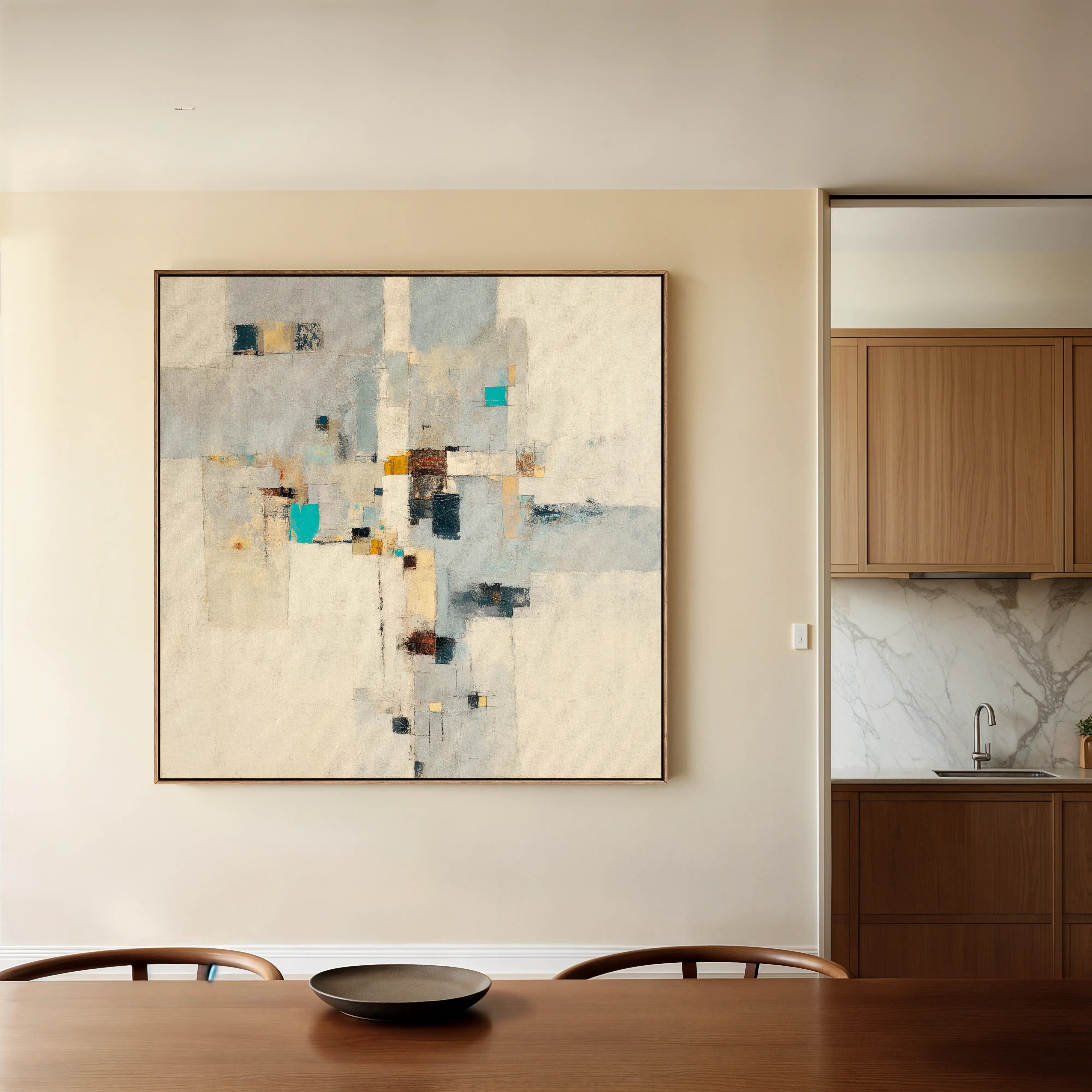 Abstract 895 Canvas Art 16" x 16" / 40 x 40 cm / Black