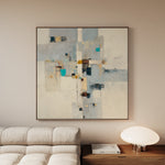 Abstract 895 Canvas Art 16" x 16" / 40 x 40 cm / Black