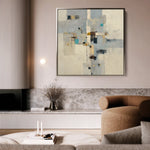 Abstract 895 Canvas Art 16" x 16" / 40 x 40 cm / Black