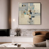 Abstract 895 Canvas Art 16" x 16" / 40 x 40 cm / Black