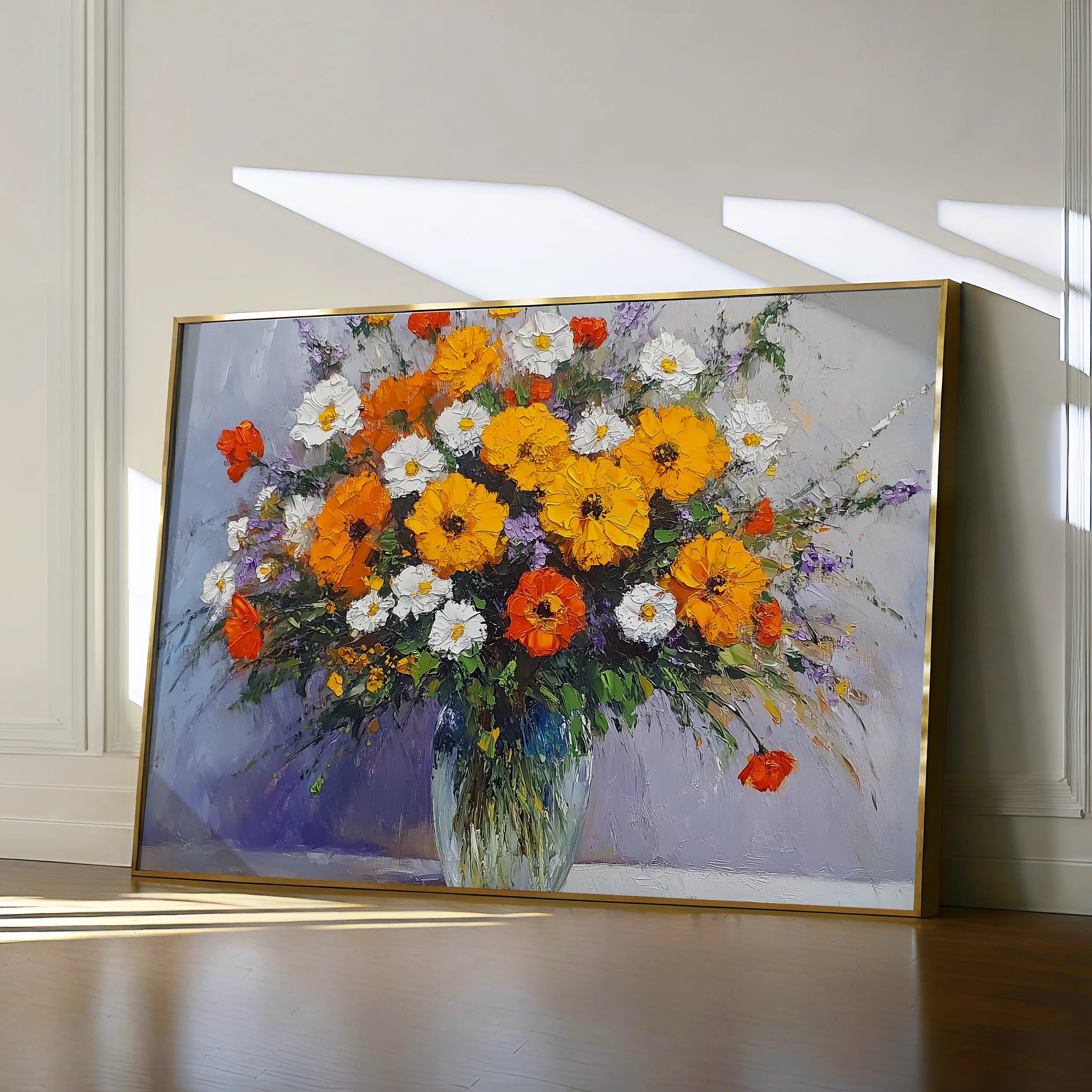 Floral 895 Canvas Art 18" x 24" / 45 x 60 cm / Black