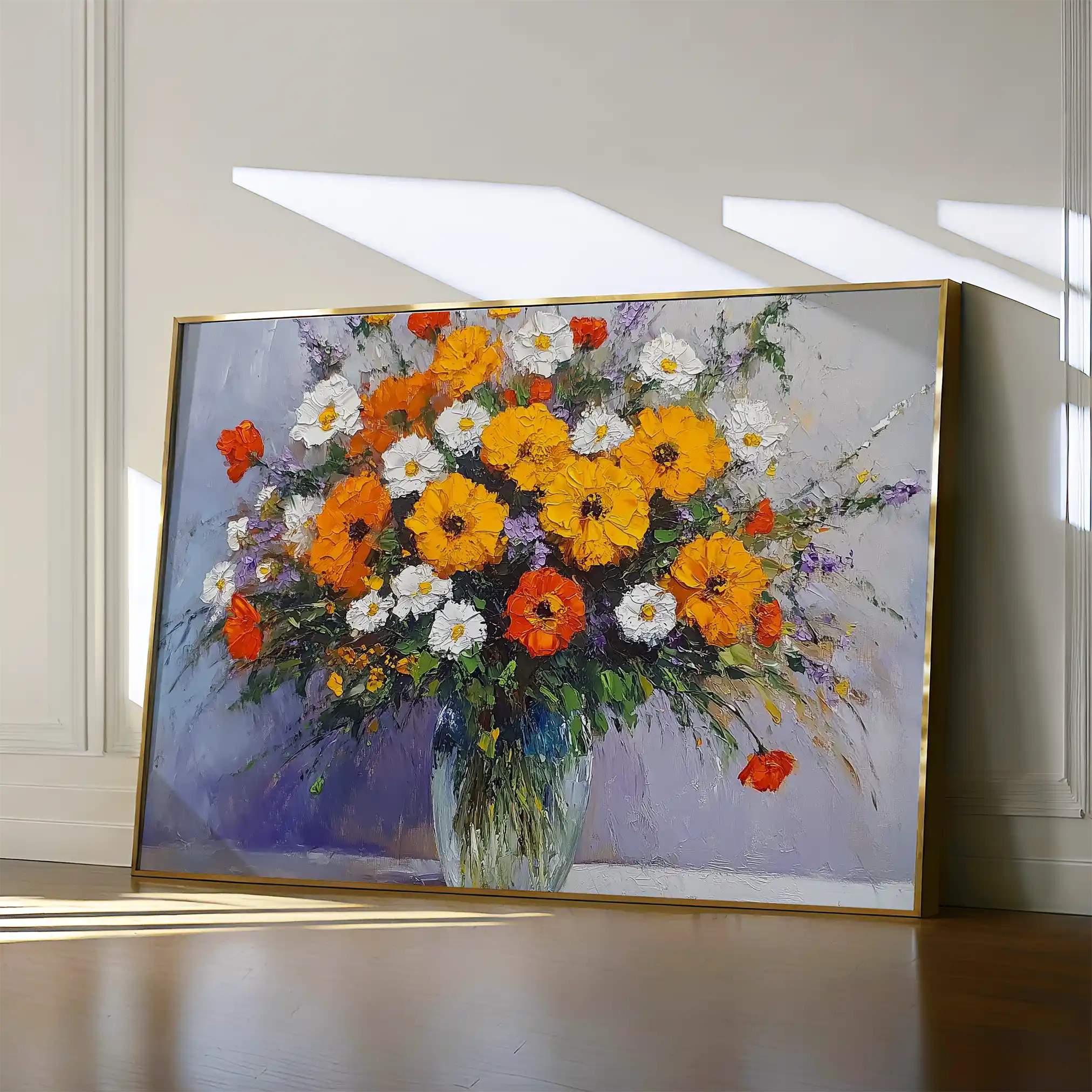 Floral 895 Canvas Art 60 x 40 cm / Black