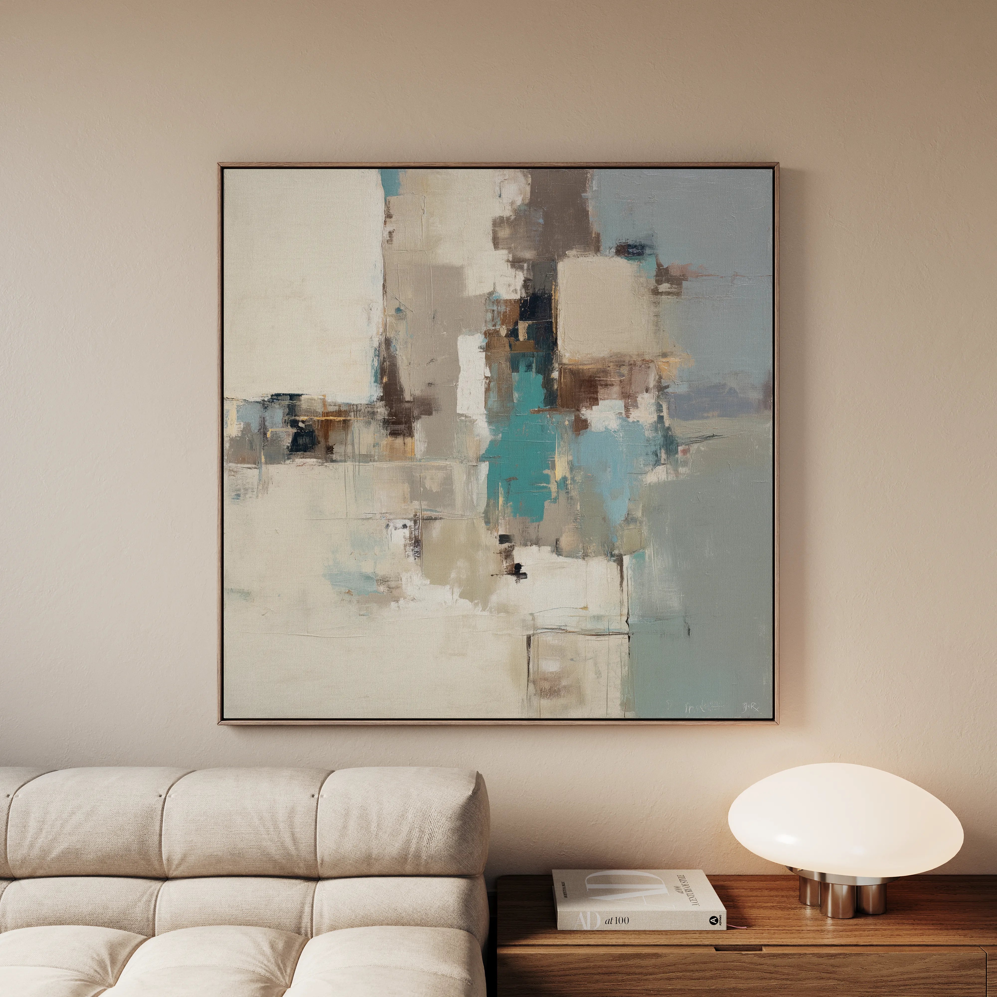 Abstract 896 Canvas Art 16" x 16" / 40 x 40 cm / Black