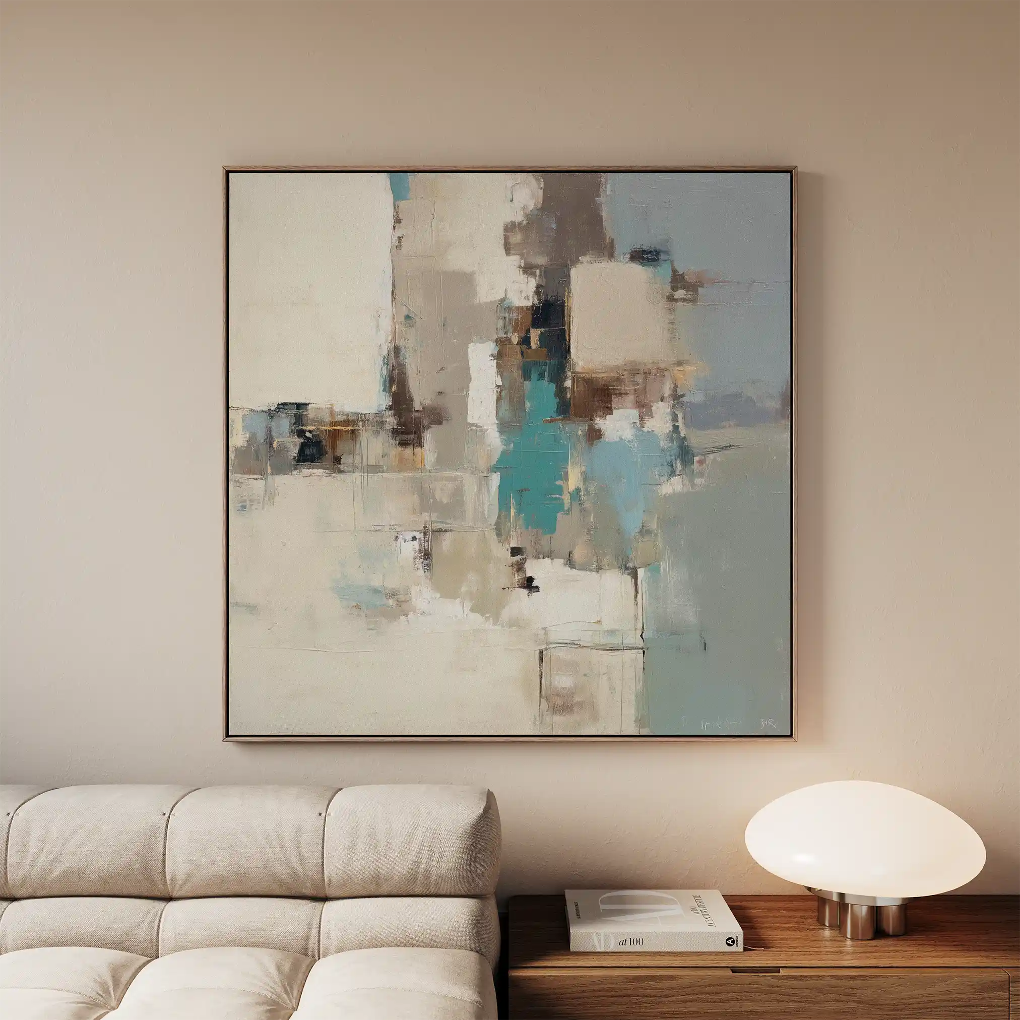 Abstract 896 Canvas Art 16" x 16" / 40 x 40 cm / Black