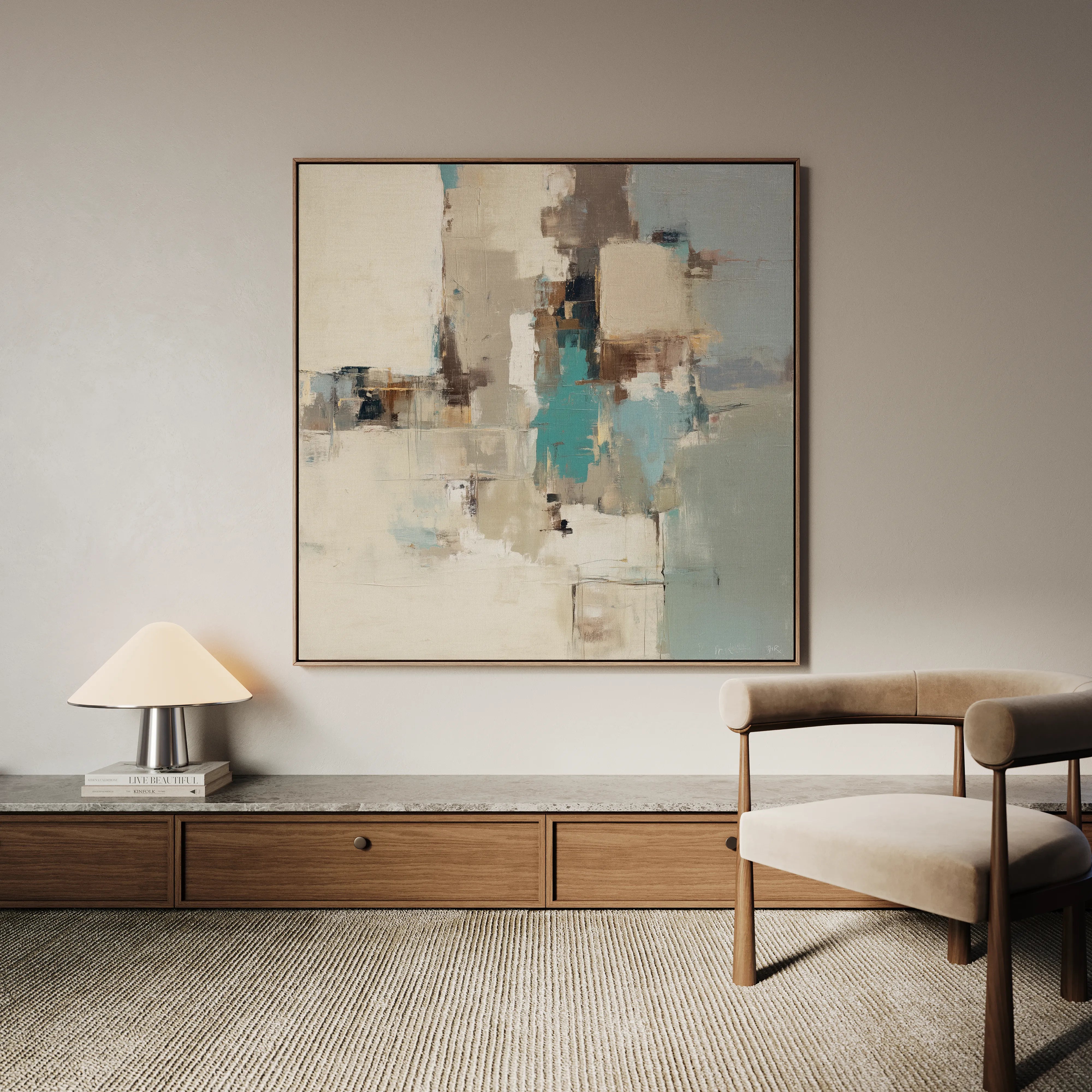 Abstract 896 Canvas Art 16" x 16" / 40 x 40 cm / Black