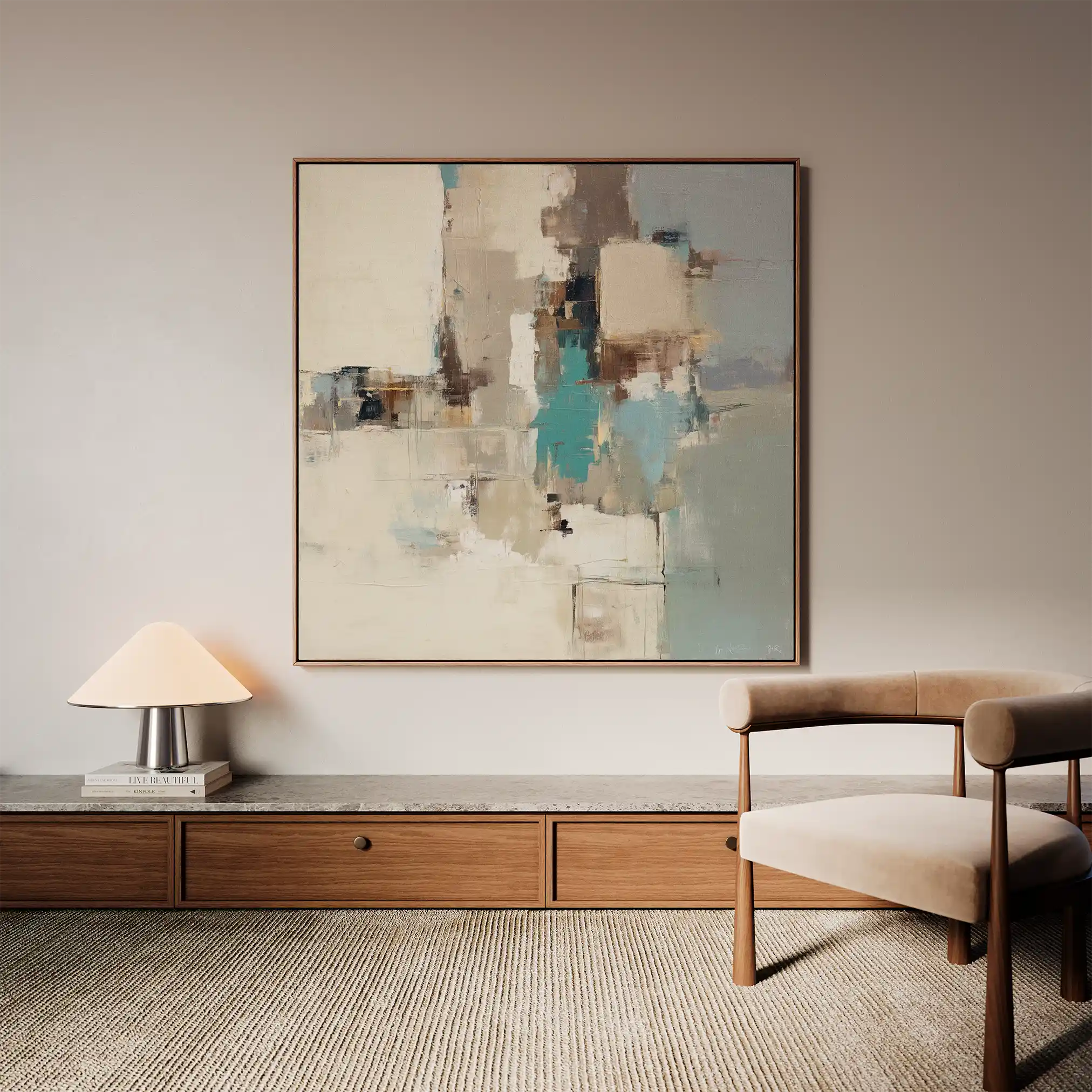 Abstract 896 Canvas Art 16" x 16" / 40 x 40 cm / Black