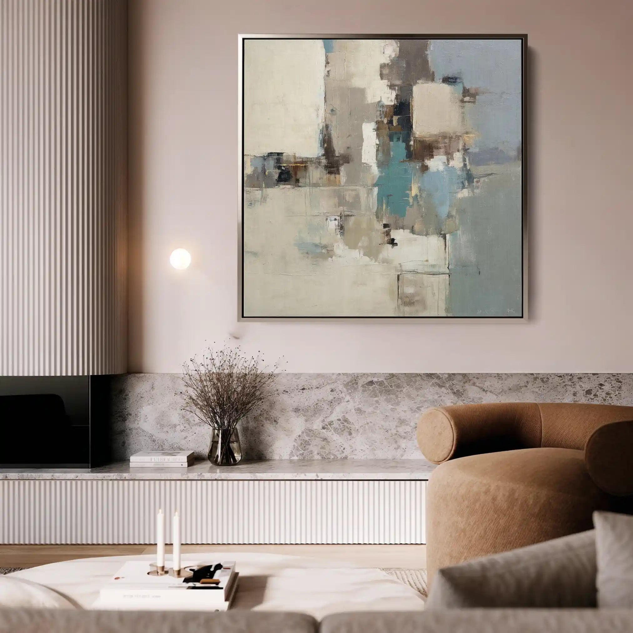 Abstract 896 Canvas Art 16" x 16" / 40 x 40 cm / Black