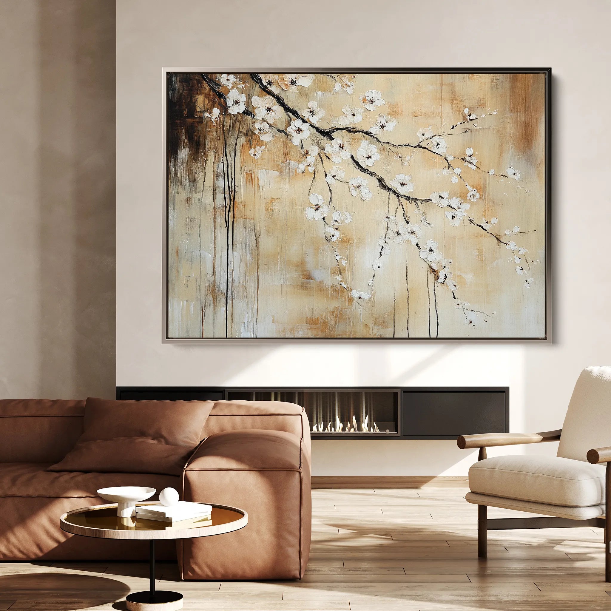 Floral 896 Canvas Art 18" x 24" / 45 x 60 cm / Black