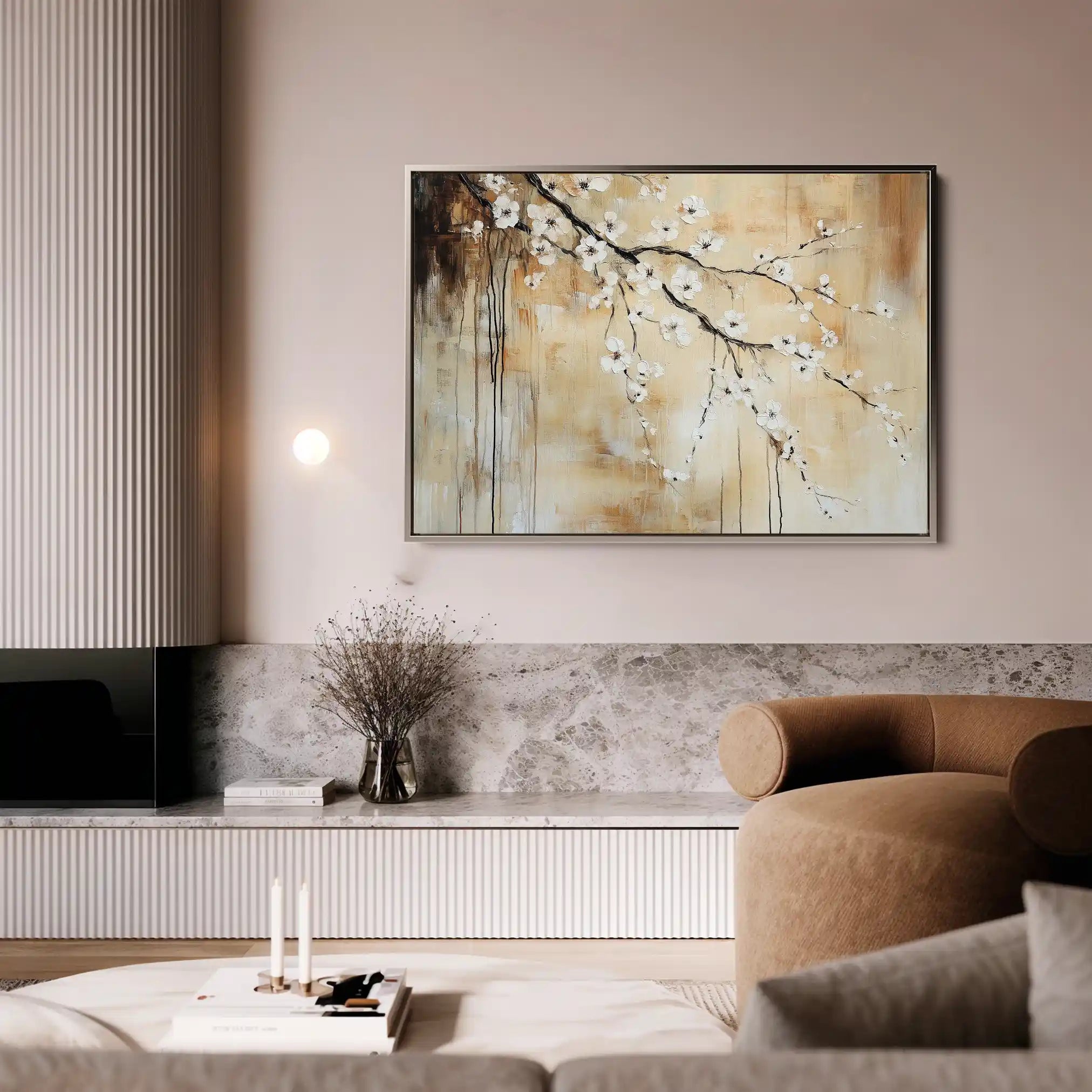 Floral 896 Canvas Art 60 x 40 cm / Black