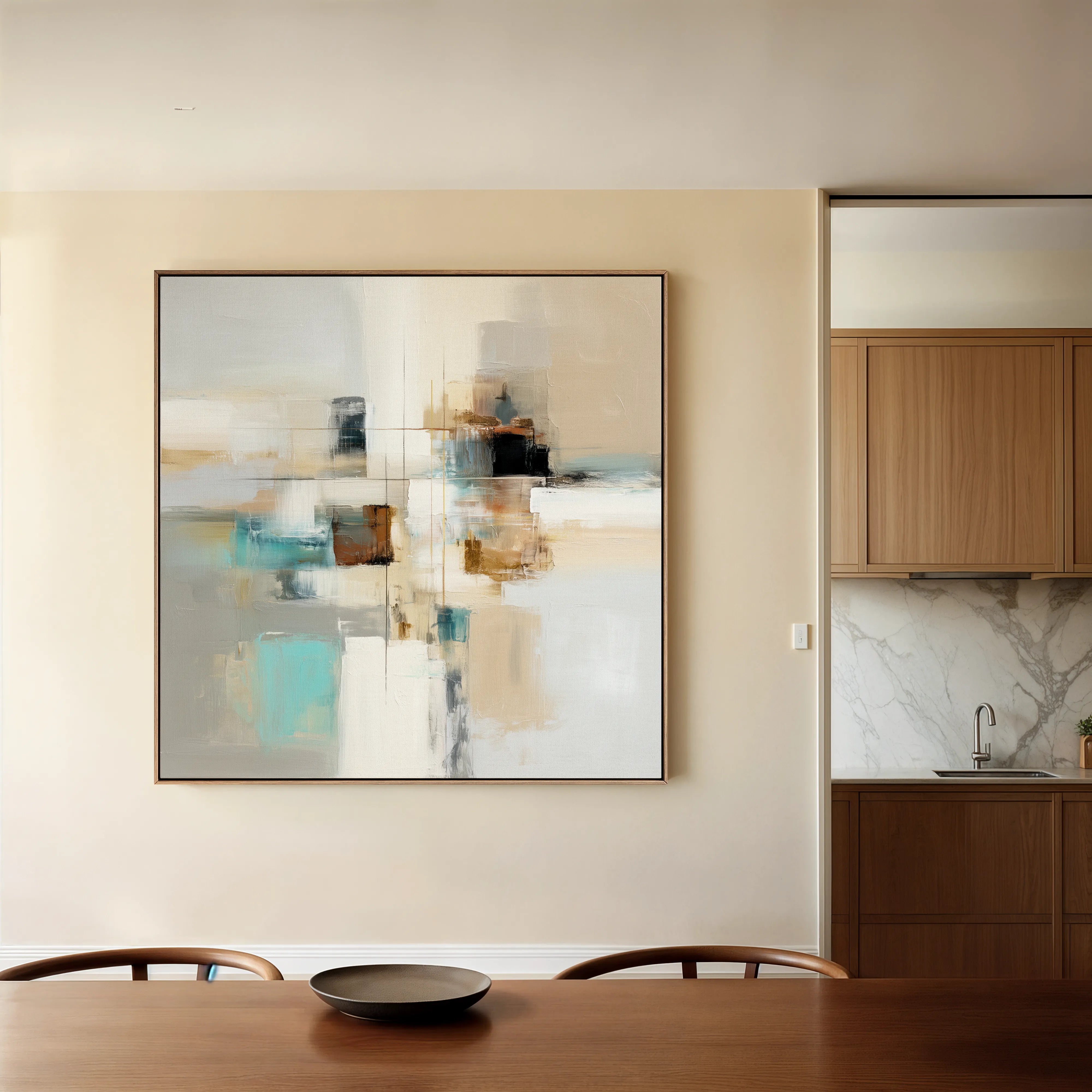 Abstract 897 Canvas Art 16" x 16" / 40 x 40 cm / Black