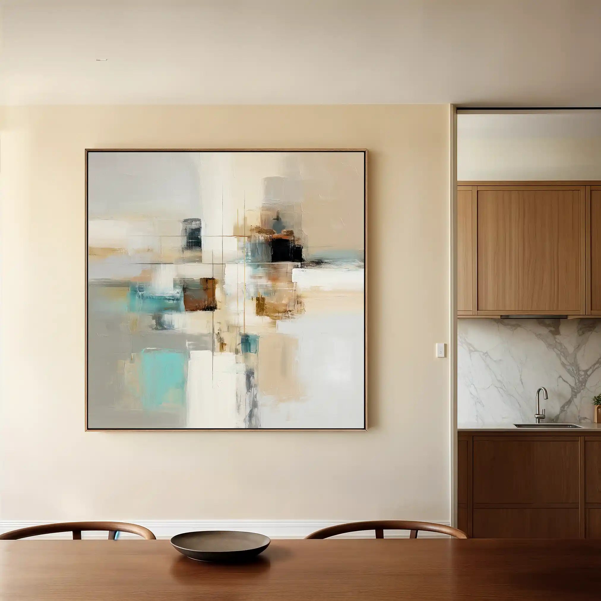 Abstract 897 Canvas Art 16" x 16" / 40 x 40 cm / Black