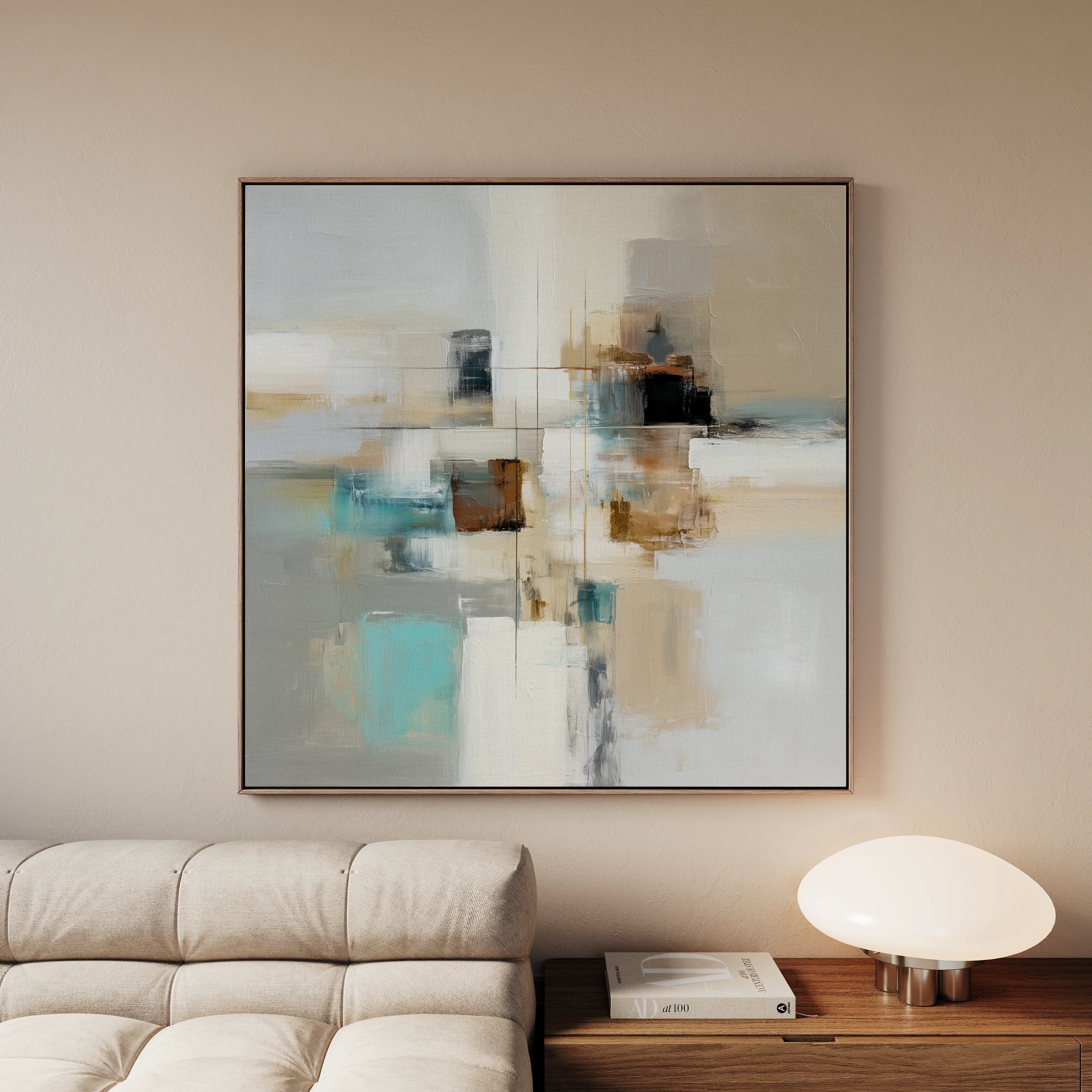 Abstract 897 Canvas Art 16" x 16" / 40 x 40 cm / Black
