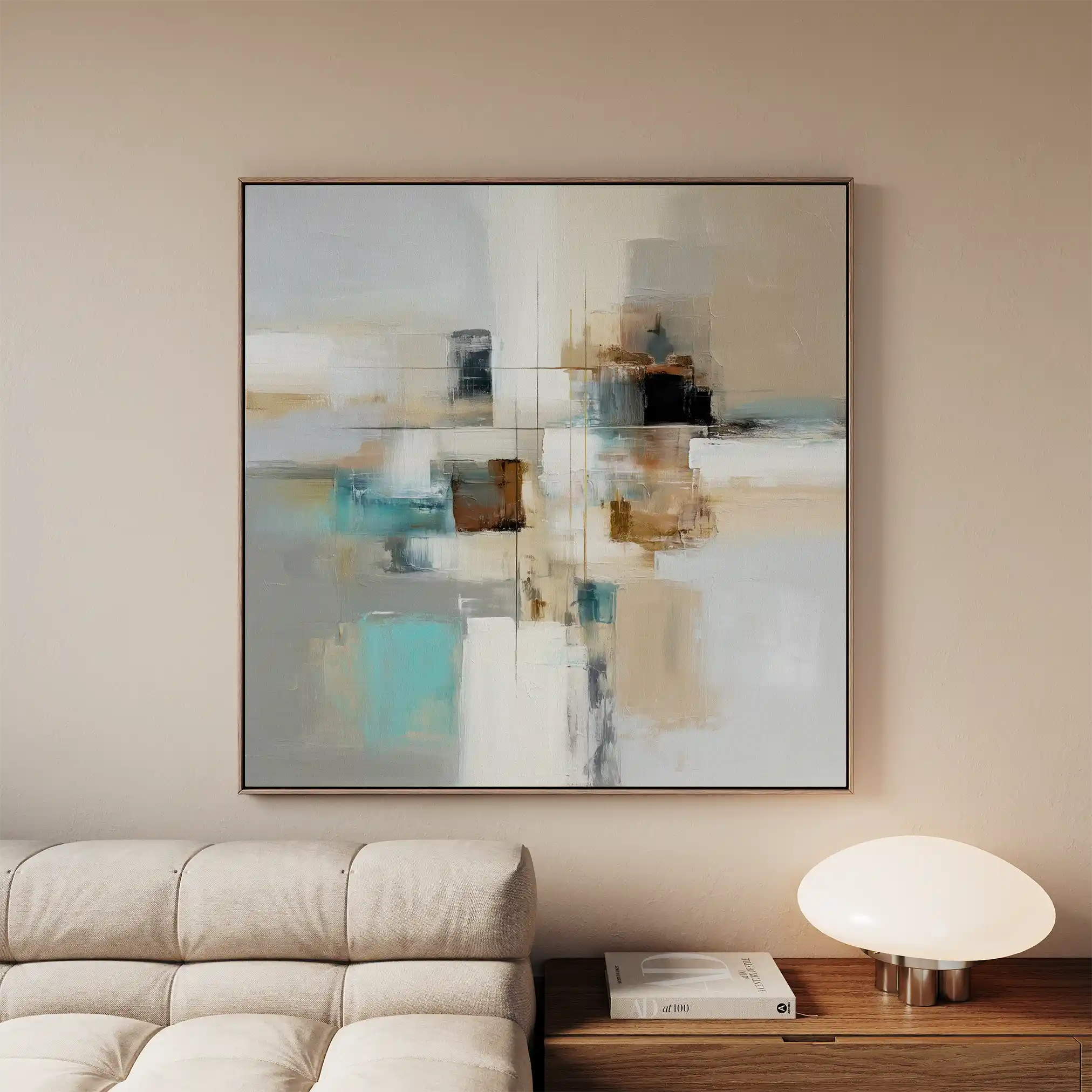 Abstract 897 Canvas Art 16" x 16" / 40 x 40 cm / Black