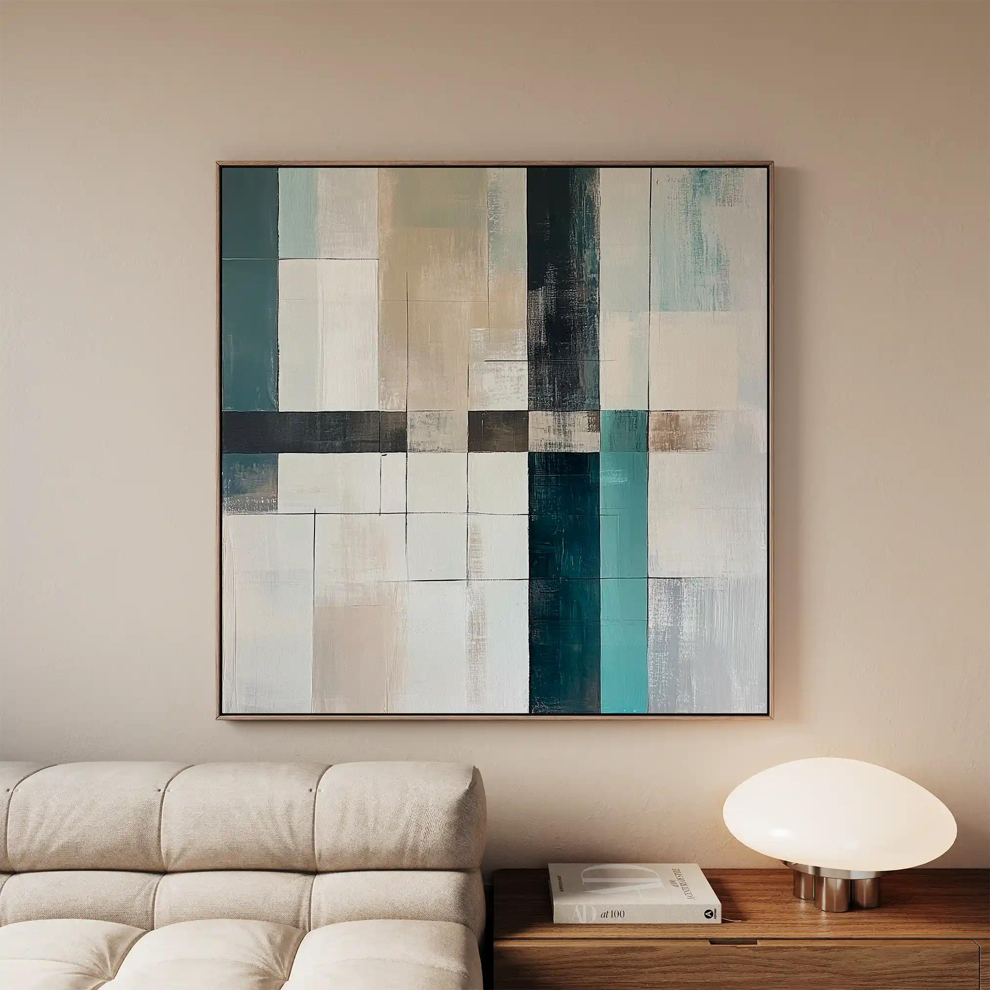 Abstract 898 Canvas Art 16" x 16" / 40 x 40 cm / Black