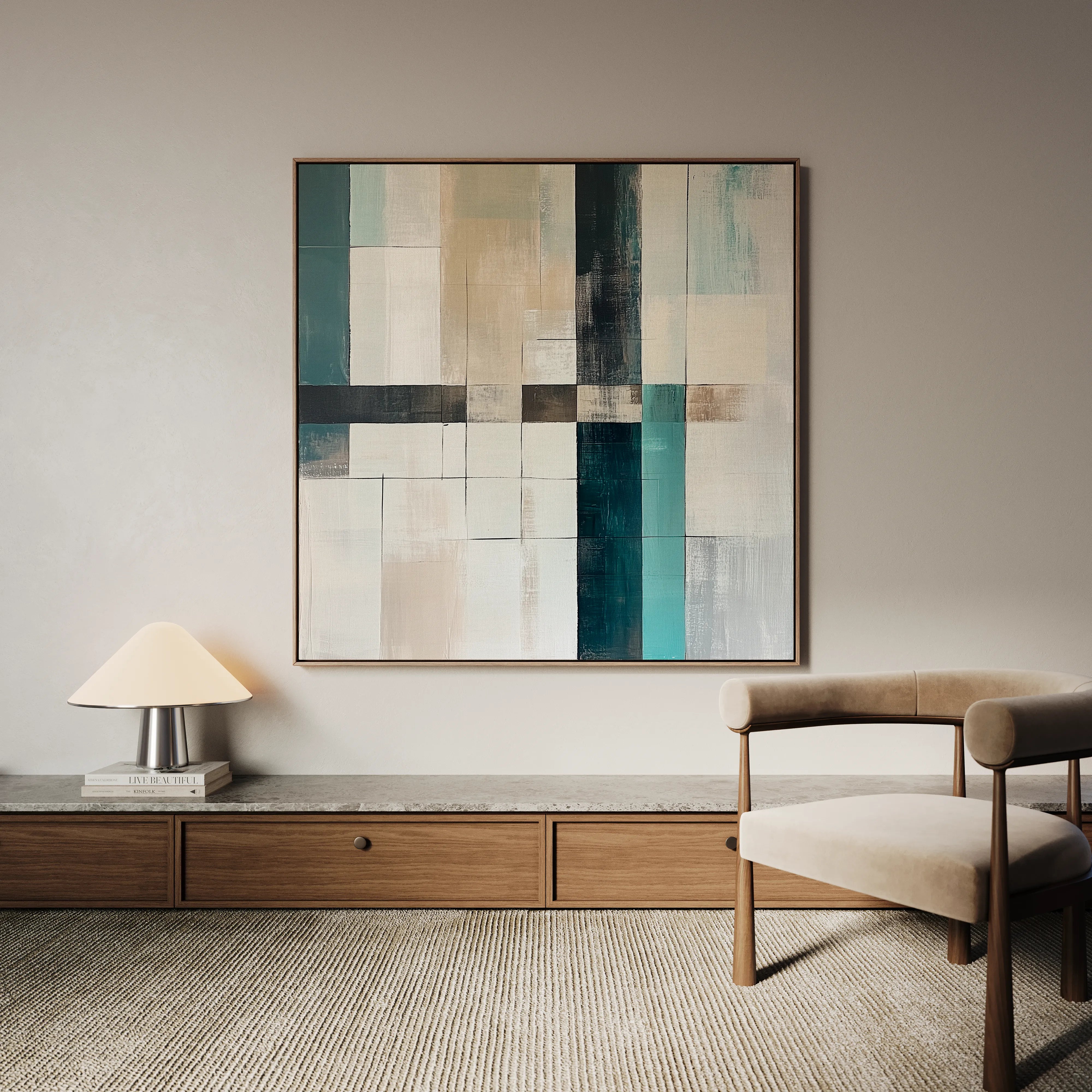 Abstract 898 Canvas Art 16" x 16" / 40 x 40 cm / Black