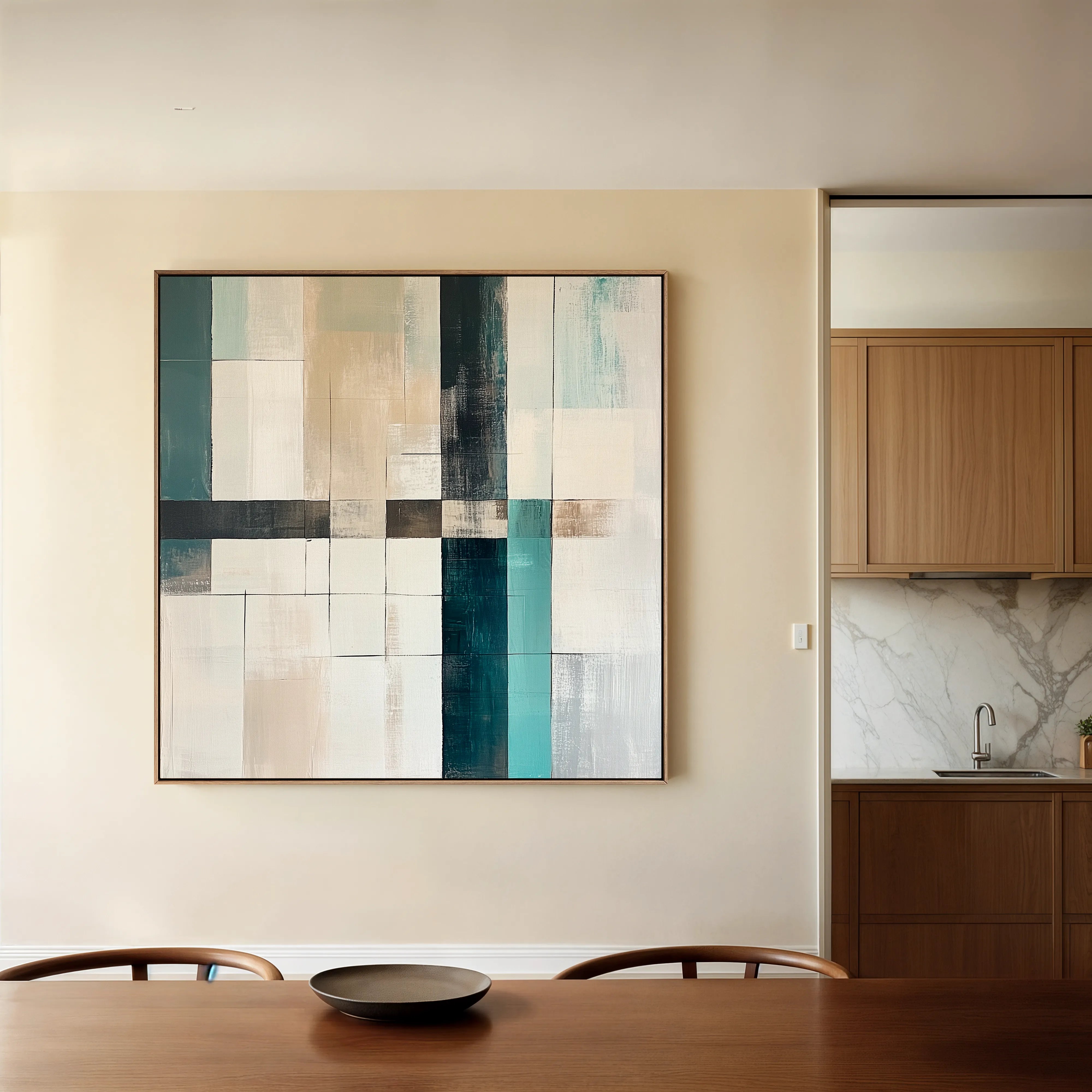 Abstract 898 Canvas Art 16" x 16" / 40 x 40 cm / Black