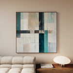Abstract 898 Canvas Art 16" x 16" / 40 x 40 cm / Black