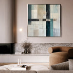 Abstract 898 Canvas Art 16" x 16" / 40 x 40 cm / Black