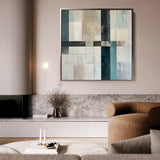 Abstract 898 Canvas Art 16" x 16" / 40 x 40 cm / Black
