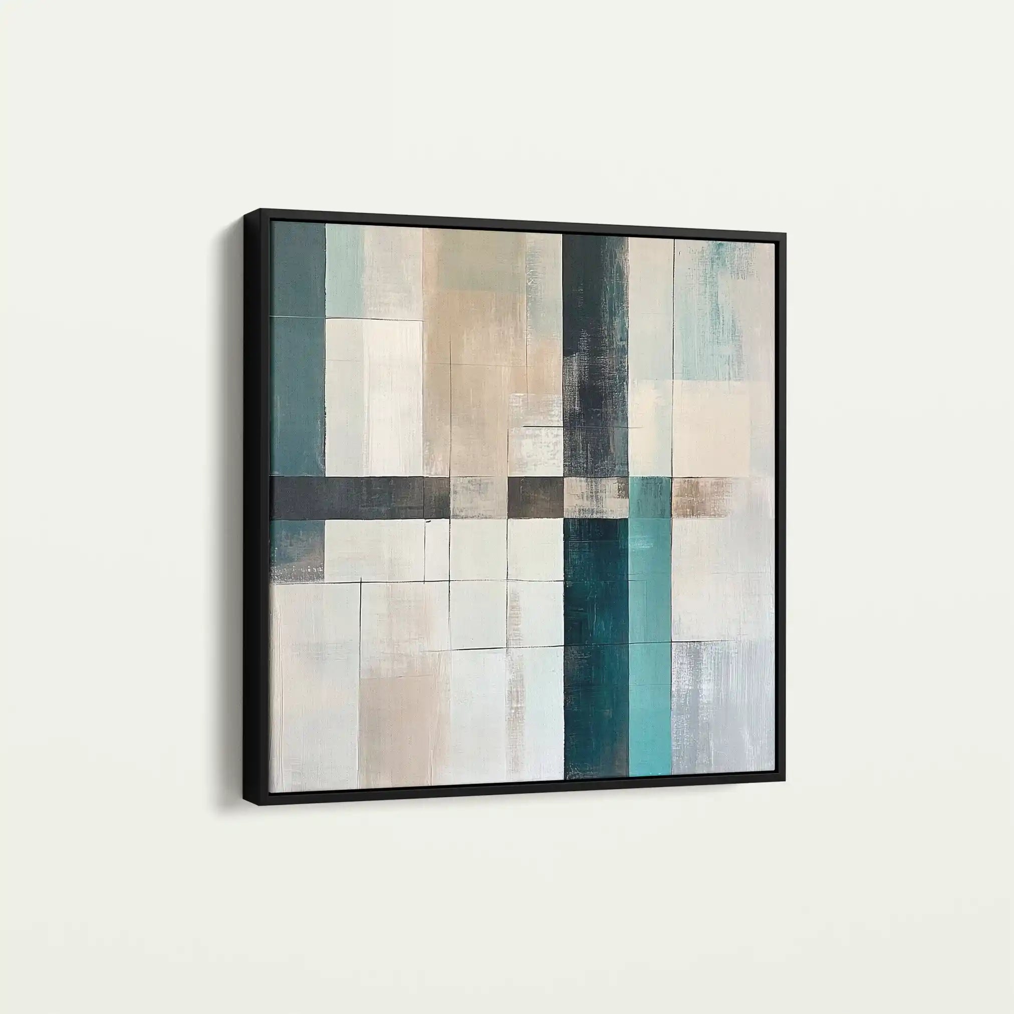 Abstract 898 Canvas Art 16" x 16" / 40 x 40 cm / Black